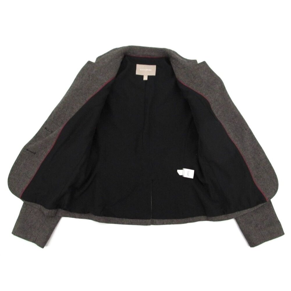 Banana Republic Blazer Jacket Womens Sz 8 Gray Check Wool Lined Two Button Coat - Picture 6 of 16
